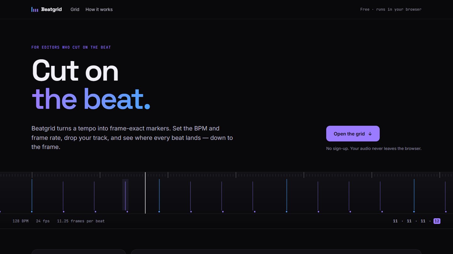 Beatgrid landing page