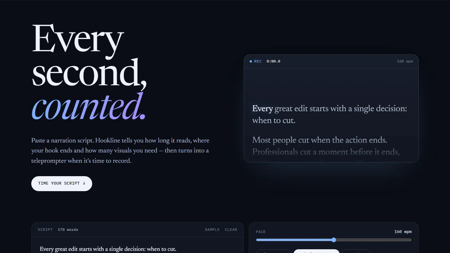 Hookline landing page