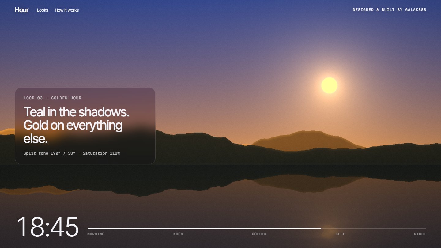 Hour, a concept landing page