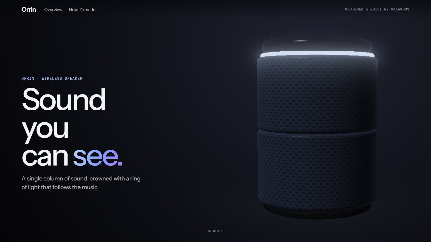 Orrin, a concept product page